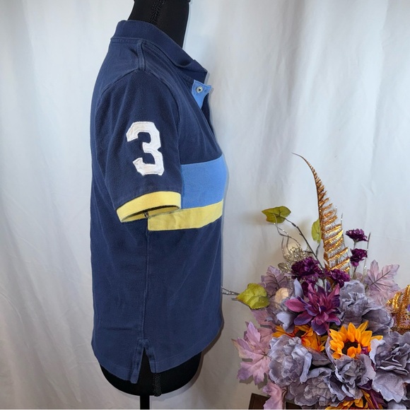 Polo Ralph Lauren Boys Colorblock Polo Shirt Blue Yellow M 10-12 - Picture 5 of 9